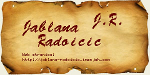 Jablana Radoičić vizit kartica